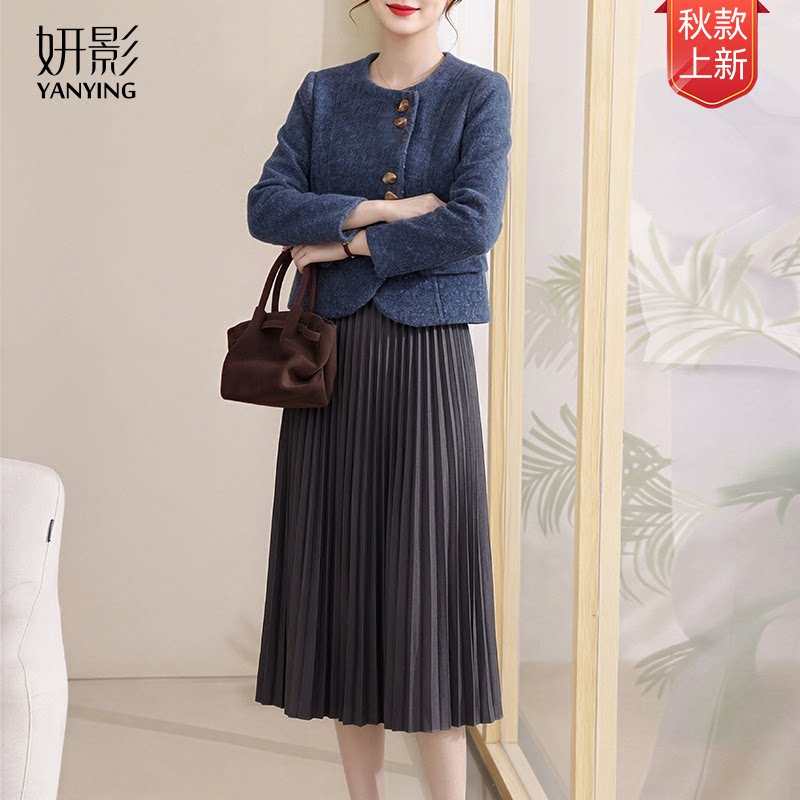 妈妈秋装小香风外套裙子套装2026新款中老年春秋优雅连衣裙两件套