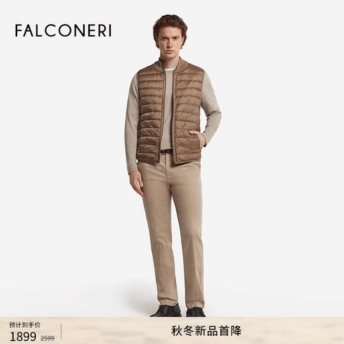 FALCONERI男士经典双面保暖立领羽绒马甲背心含羊绒羽绒服UCC105G
