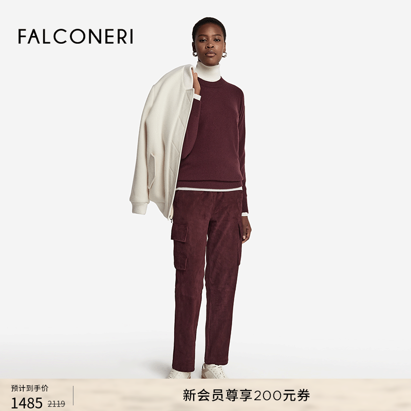 【季末折扣】FALCONERI女士宽松圆领新年山羊绒针织衫毛衣DMLI228,女装/女士精品,羊绒衫,淘宝优惠券,粉丝福利购,淘宝优惠卷