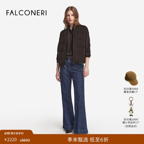 【季末折扣】FALCONERI女士通勤半高领双面无袖羽绒背心DCC105X
