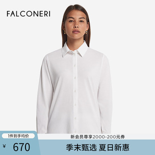 桑蠶絲混紡長袖 FALCONERI25年新品 女士經典 時尚 DML460J 紐扣襯衫
