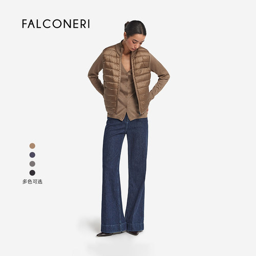 【季末折扣】FALCONERI女通勤双面羽绒服立领保暖羽绒背心DCC105G