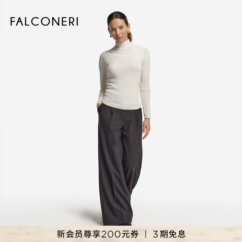 【秋冬新品】FALCONERI25年女高领修身羊绒衫针织衫毛衣DML494D