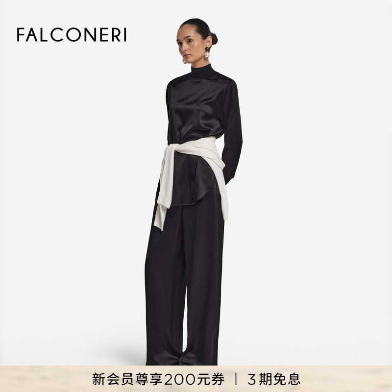 【秋冬新品】FALCONERI25年女士半高领桑蚕丝上衣宽松罩衫DMLD406