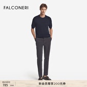 季 意式 末折扣 FALCONERI男士 时尚 亚麻圆领条纹短袖 T恤UMM0097