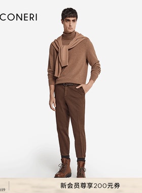 【季末折扣】FALCONERI男修身高领毛衣原色山羊绒针织衫UML228N