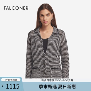 女士简约商务休闲翻领针织西装 FALCONERI25年新品 外套DCL482G