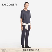 季 末折扣 FALCONERI女士经典 简约亚麻圆领宽松短袖 T恤DMM510M