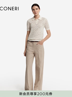 FALCONERI女士时尚修身短袖纹理T恤POLO衫DMM490C