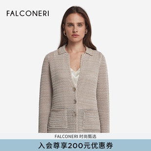 女士简约商务休闲翻领针织西装 FALCONERI25年新品 外套DCL482G