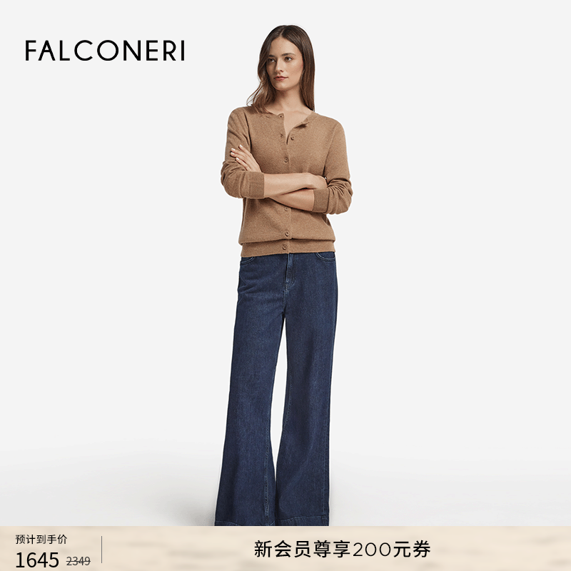 【季末折扣】FALCONERI女士通勤圆领长袖山羊绒毛衣针织衫DMLS228,女装/女士精品,羊绒衫,淘宝优惠券,粉丝福利购,淘宝优惠卷