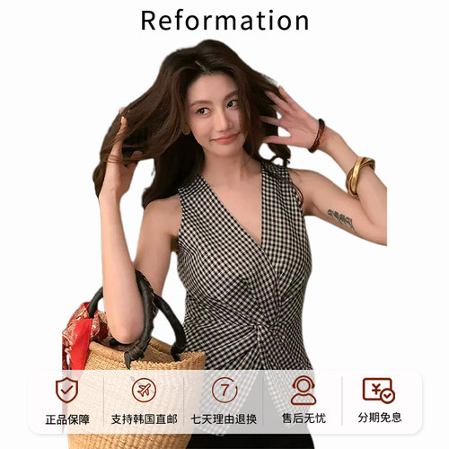 【官方正品】Reformation无袖背心短袖时尚百搭气质修身显瘦衬衫