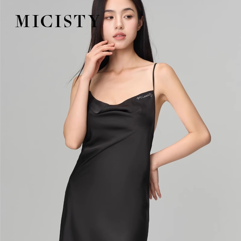 Micisty/密汐皙迪吊带睡衣女2025新款夏季水光冰丝清凉感薄款睡裙