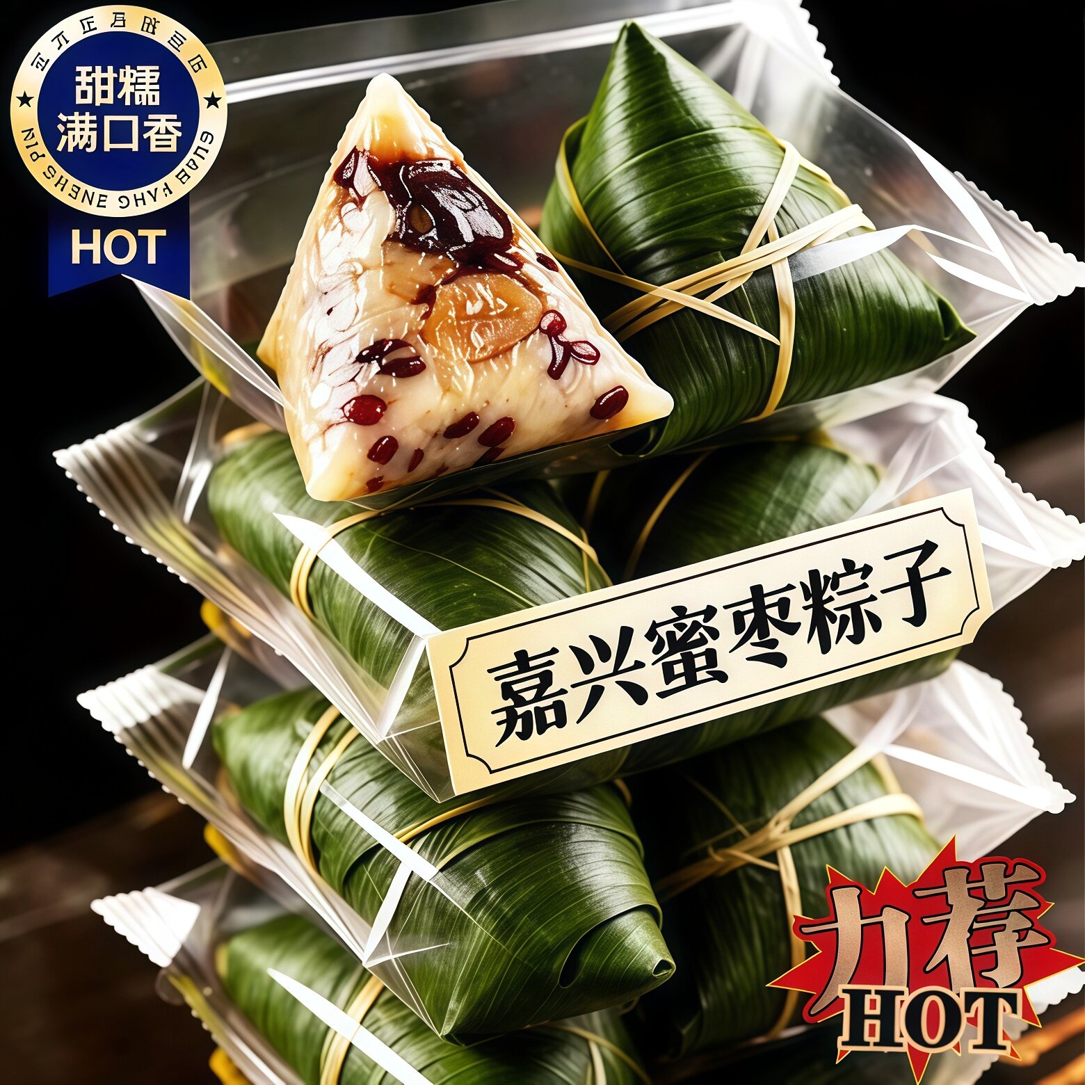 正宗嘉兴蜜枣红枣糯米甜粽豆沙蛋黄鲜肉粽子端午节官方旗舰店