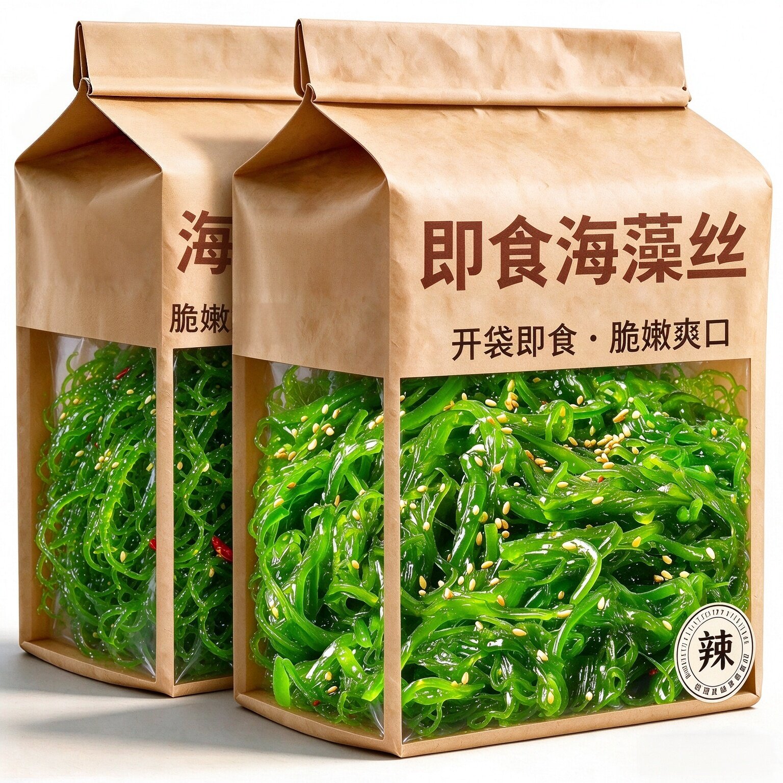 特级海藻裙带菜即食官方旗舰店高品质绿色鱼子酱海草丝海味小零食