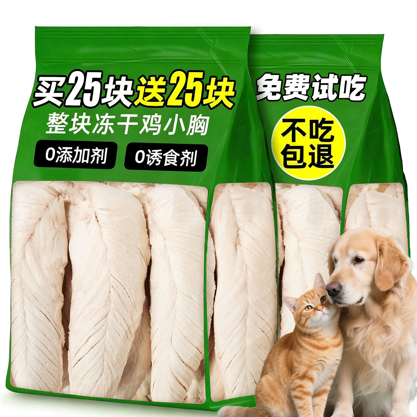 买25块送25块~整袋鸡小胸纯肉