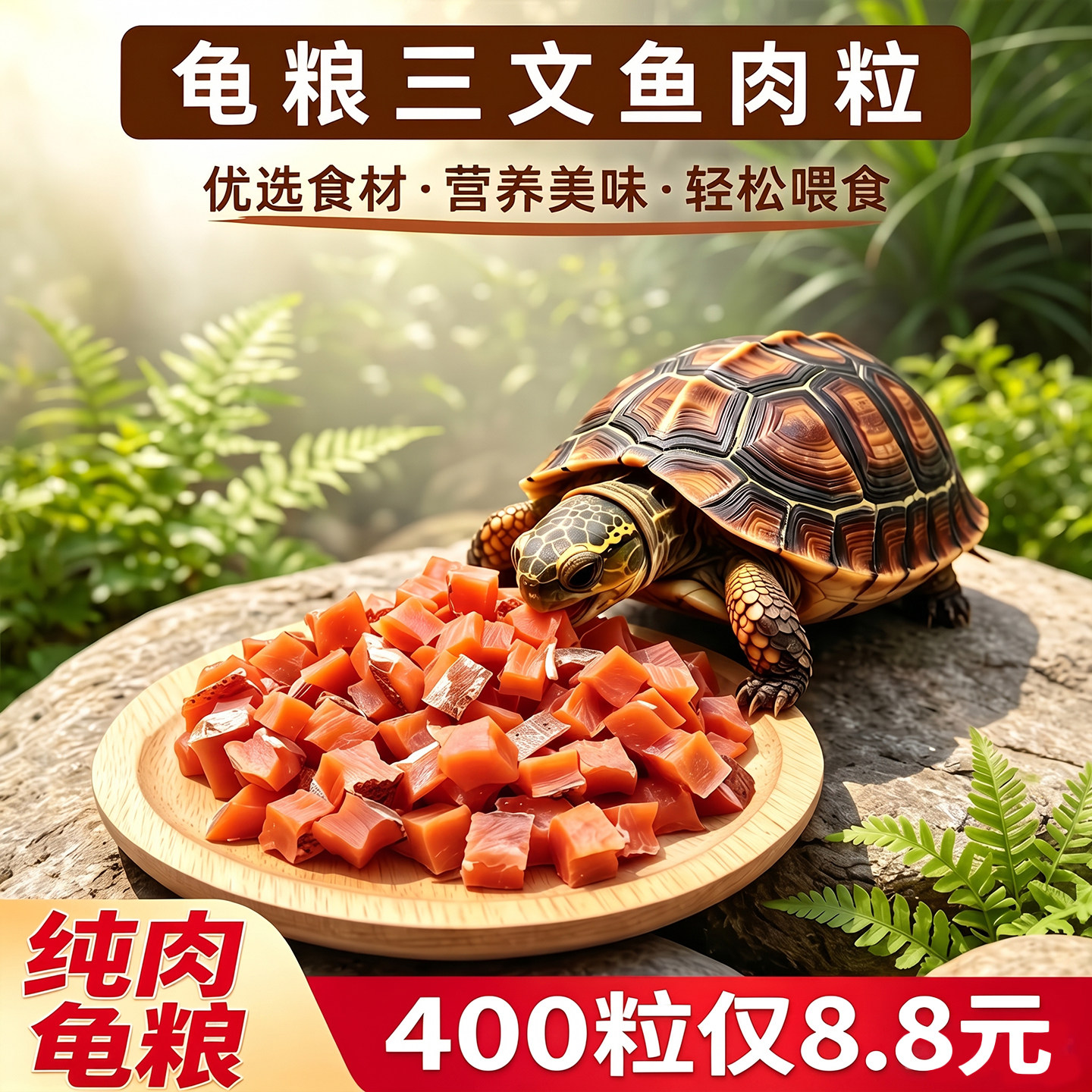 龟粮乌龟饲料三文鱼粒冻干不浑水高蛋白营养补充纯肉巴西鳄龟通用