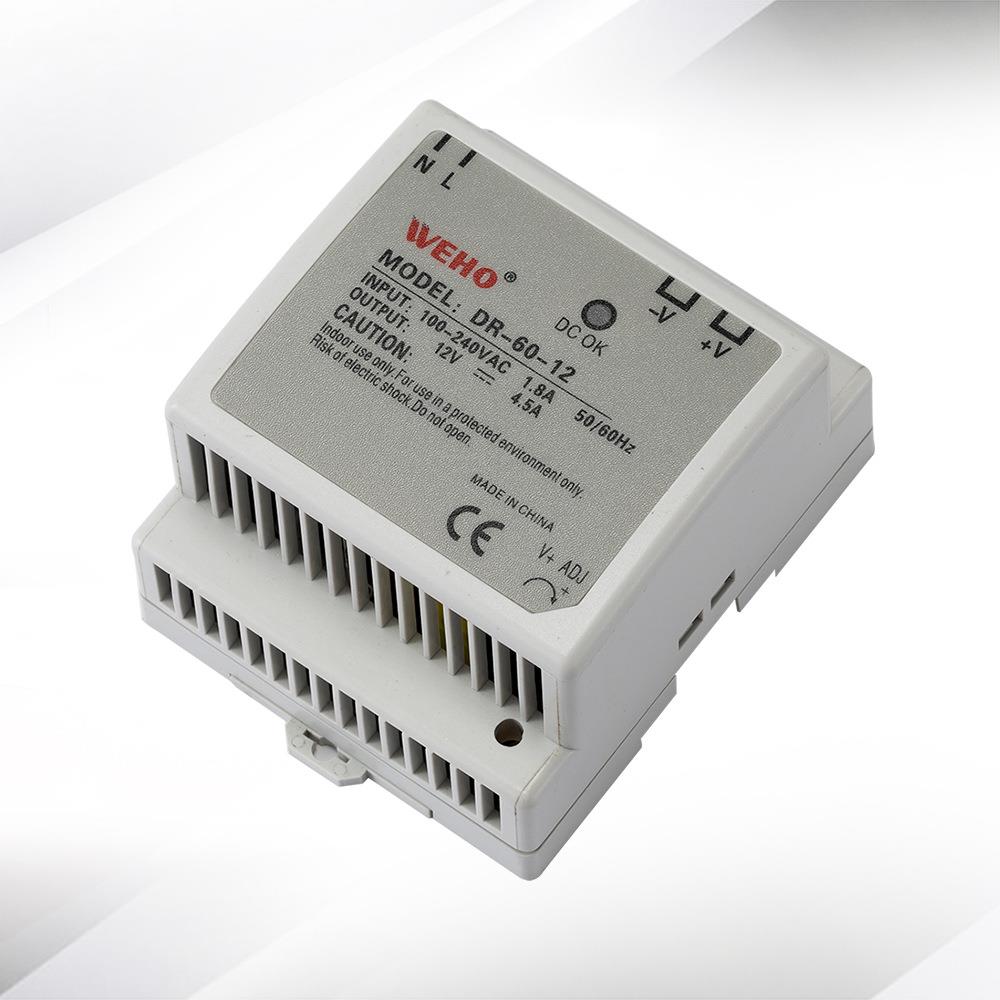 直销新款直销24V2.5A导轨开关电源DR-60-24导轨式安装60W导轨开关