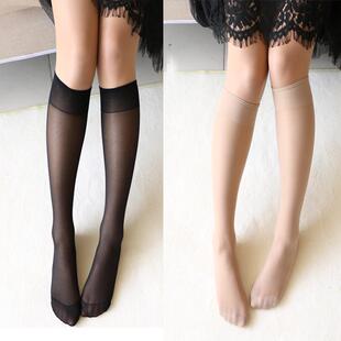 直销新款21中筒袜女夏JK半截腿袜超薄防勾丝中统丝袜包芯丝过膝袜
