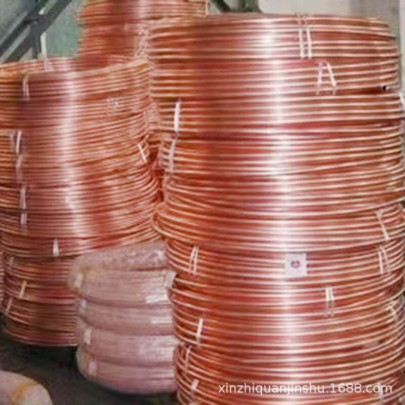 新款直销T2紫铜管 R410a空调多联机冷媒铜管 TP2紫铜盘管保温包塑