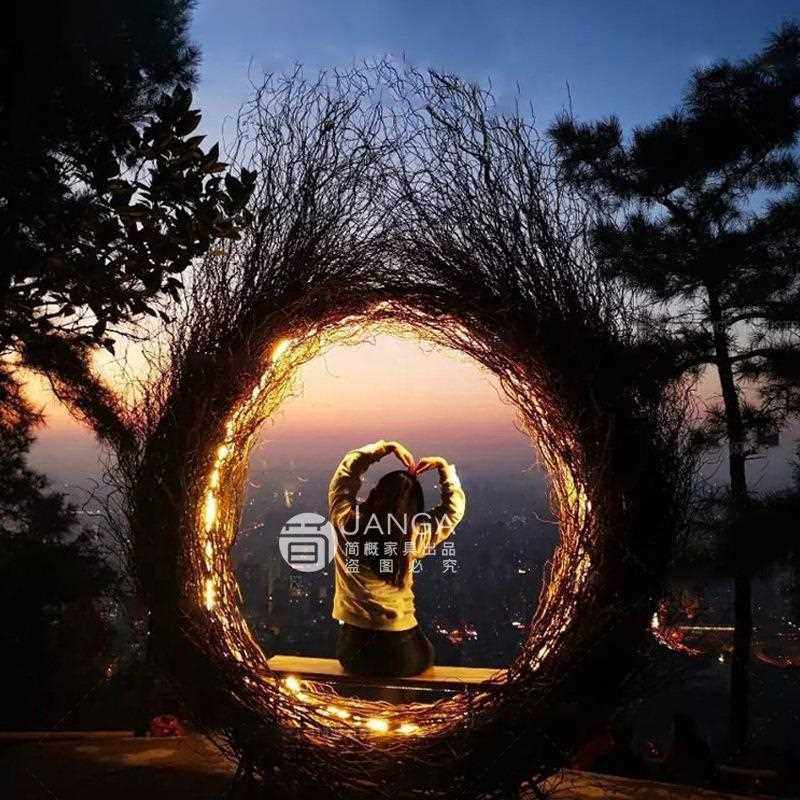 新款直销户外秋千吊椅网红鸟巢景点打卡爱心圆形悬挂创意带灯休闲,住宅家具,户外秋千,淘宝优惠券,粉丝福利购,淘宝优惠卷