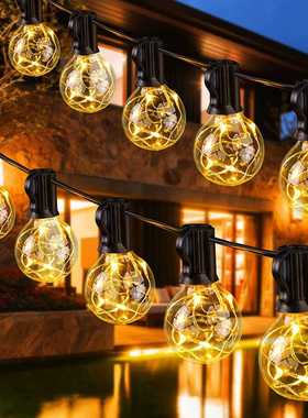 直销新款直供太阳能灯串玻璃塑胶G40LED圣诞树灯花园装饰灯g40灯