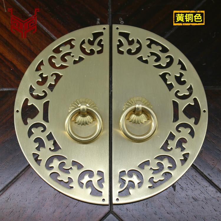 新款直销中式仿古柜门铜拉手明清家具铜配件圆形衣柜橱柜复古纯铜