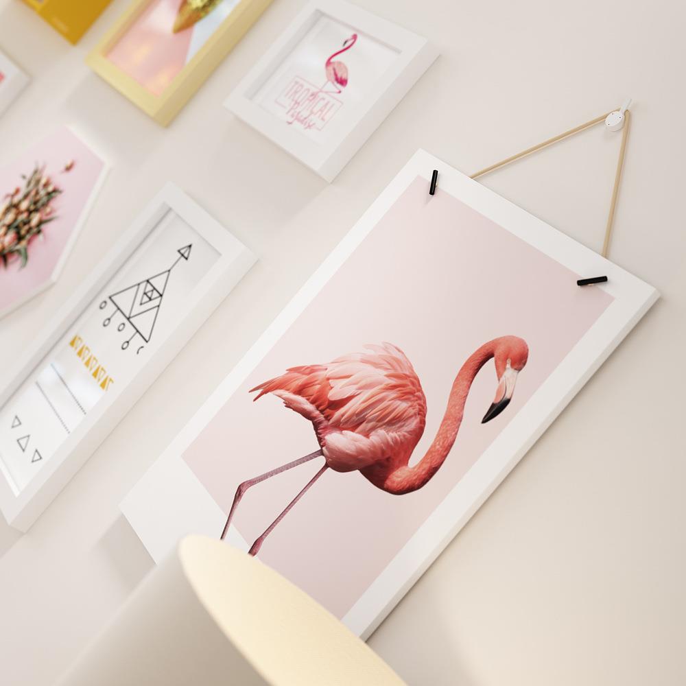 新款直销实木_7972_粉色公主实木照片墙现代装饰画简约组合相框