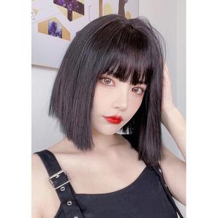 新款直销假发女短发网红漫画刘海自然头套时尚圆脸假发套波波头齐
