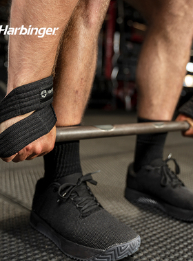 Harbinger哈彬者健身助力带8字型加垫举重握力带护腕引体向上高翻