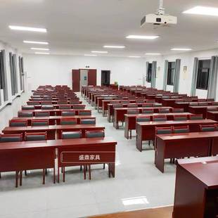 需定制会议室长条桌油漆贴实木皮现代简约办公室培训桌椅组合双人