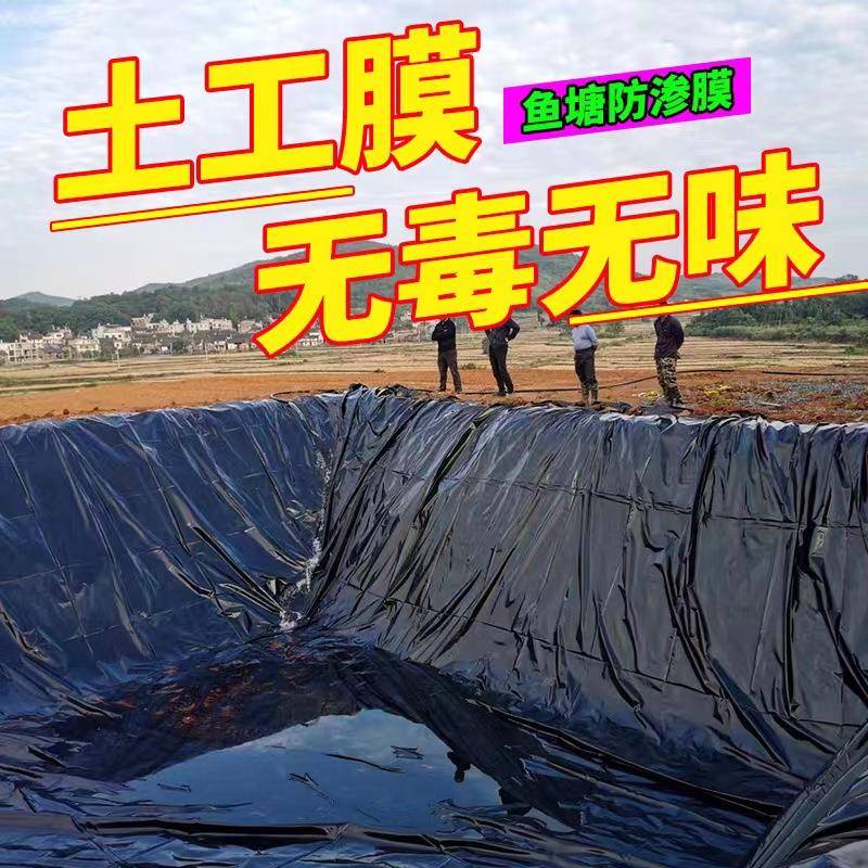 鱼塘防渗膜防水布鱼池专用塑料黑膜蓄水池防漏养殖护坡加厚土工膜