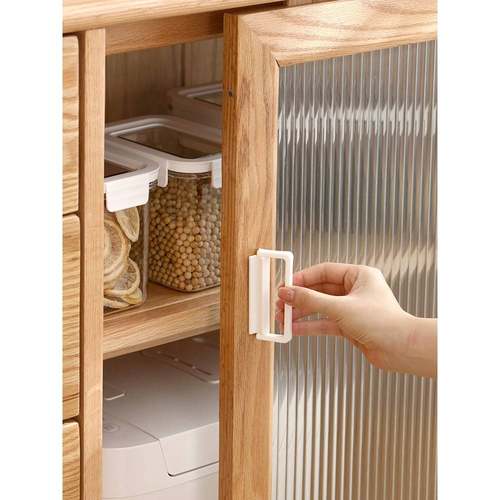 拉手免打孔自粘玻璃门隐形暗藏现代简约床头柜暗扣明装抽屉门把手