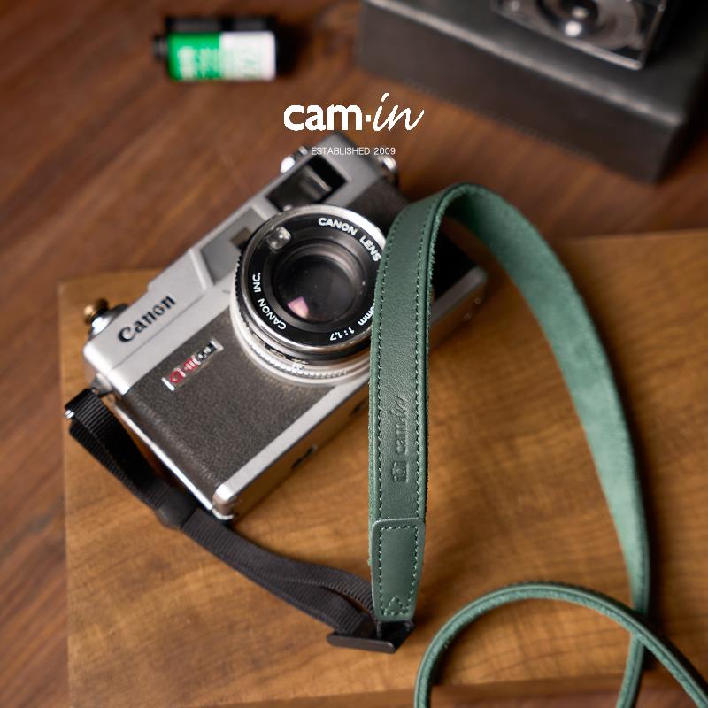 cam-in真皮单反微单相机背带 复古文艺相机斜跨肩带挂脖挂绳cs183