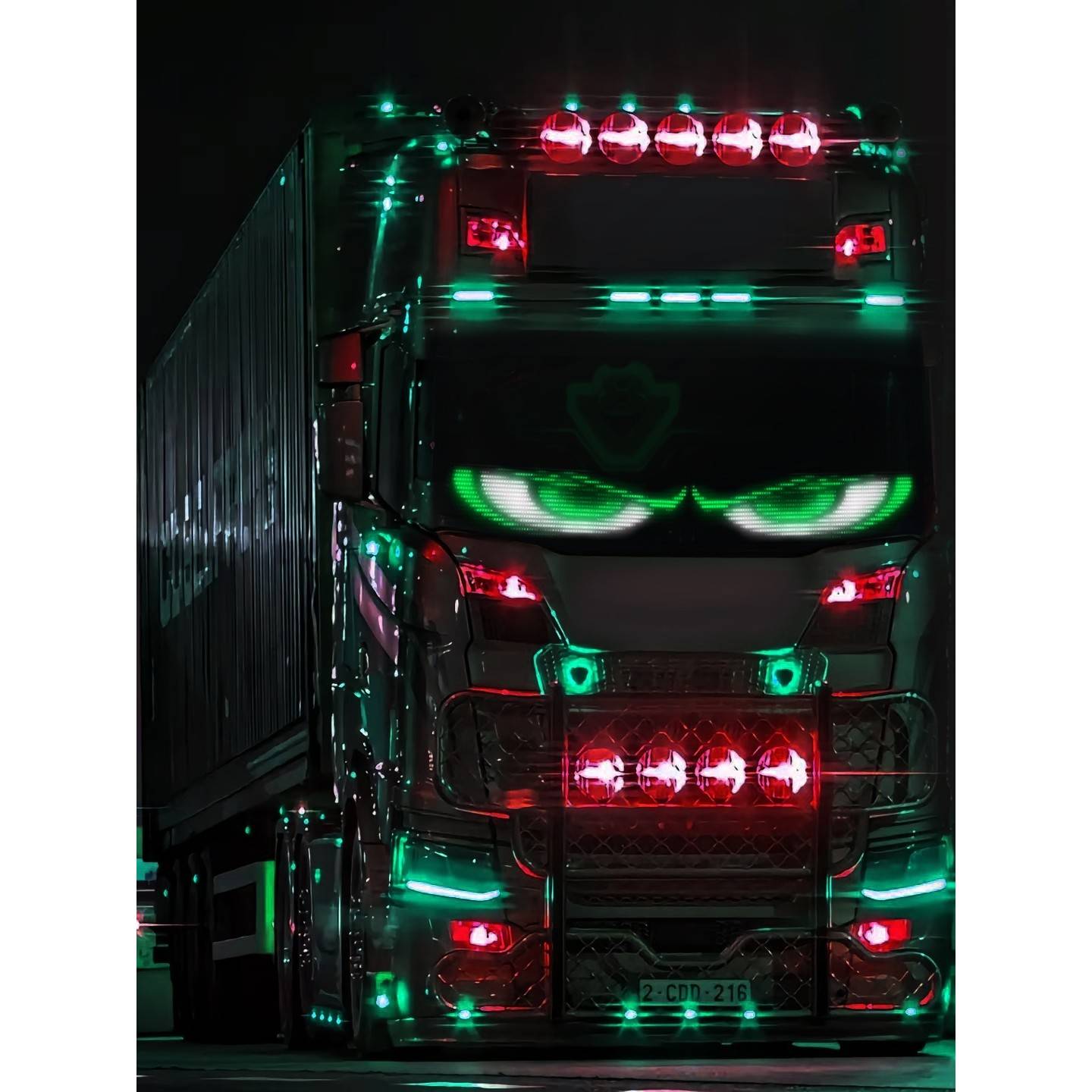 LED恶魔之眼眨眼全彩动态蓝牙DIY柔性防水炫酷装饰一整片软屏车贴