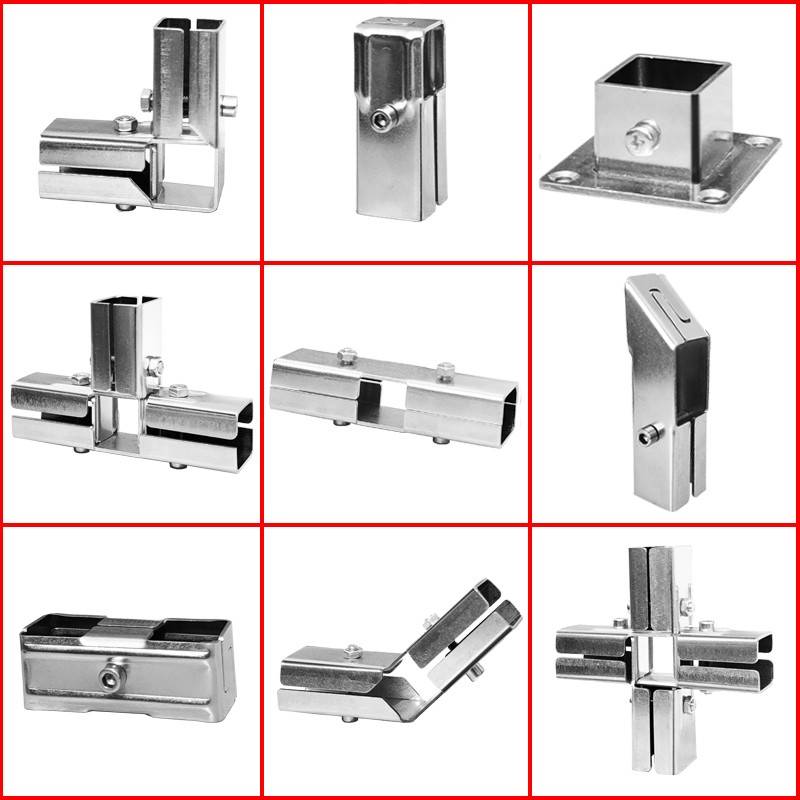 20/25/30mm方管不锈钢连接器加厚镀锌方钢扣免焊接免打孔架