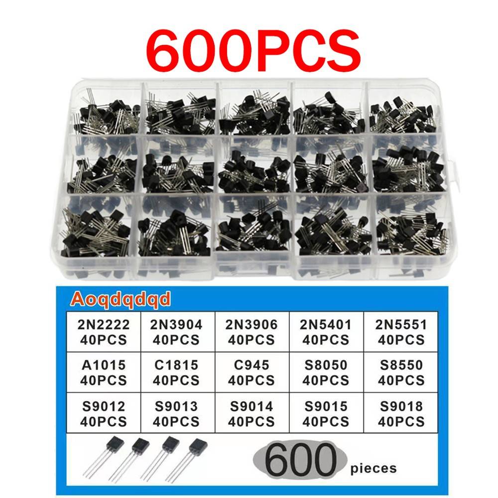 600PCS TO-92晶体管二极管 15种每种各40祇 2N2222-S9018 共600个