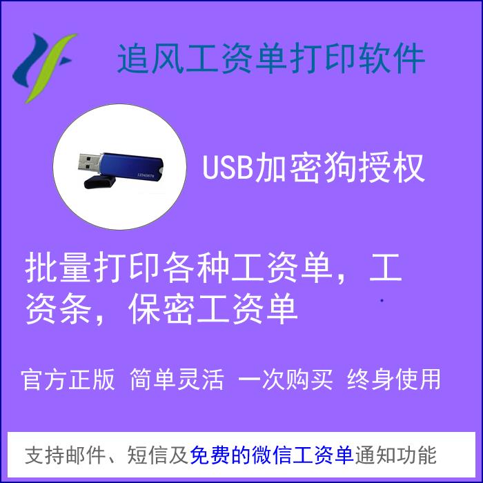 追风工资单打印软件保密工资单工资条薪资单微信发工资系统加密锁