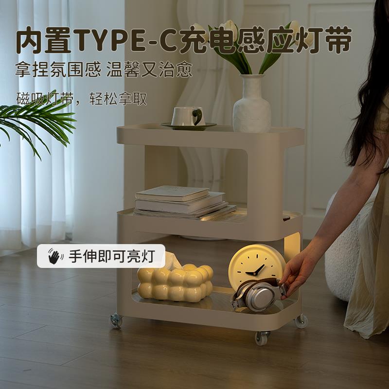 #沙发边几轻奢感客厅可移动茶几小推车床头置物架边柜2024新
