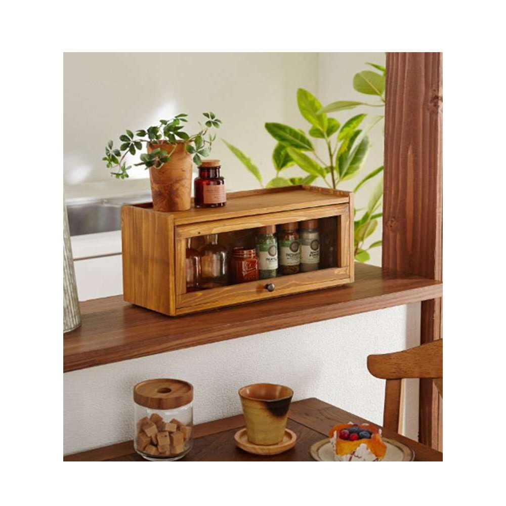 cs日式小餐柜实木迷你玻璃门碗柜餐桌厨房储物柜桌面餐边储物收纳