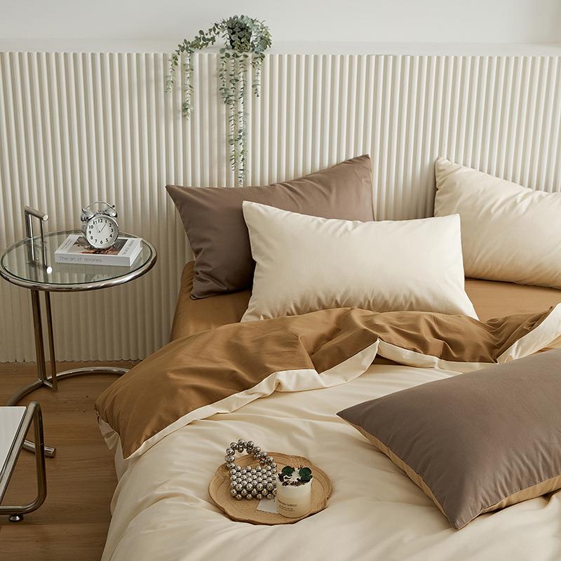 北欧纯棉被套床单床笠床上用品秋冬加厚100支全棉磨毛四件套