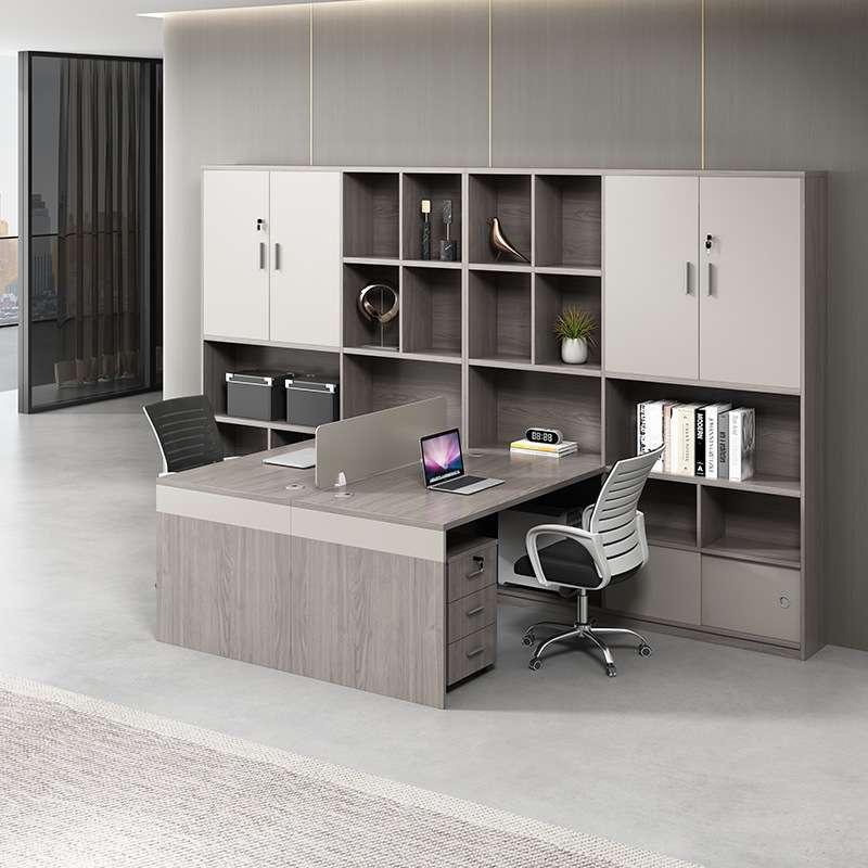 职员办公桌简约办公室员工桌椅组合财务桌子屏风工作位卡座带书柜