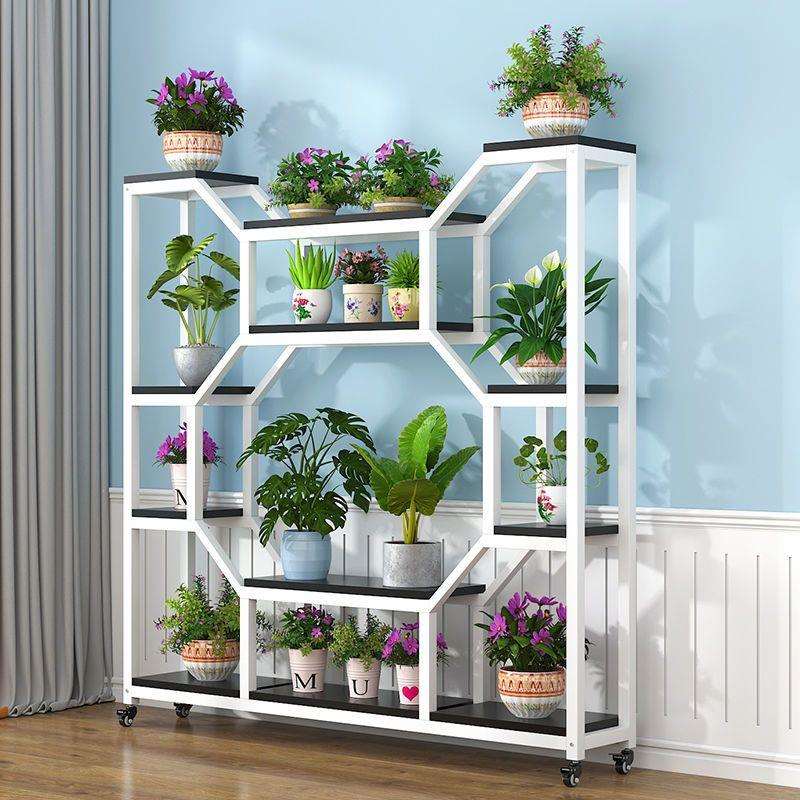 #轻奢花架带轮子置物架阳台花盆架多肉室内客厅铁艺悬挂式花盆挂