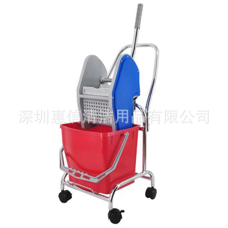 18升榨水车超宝B-044下压式单桶榨水车带轮挤水桶拖把桶压水桶