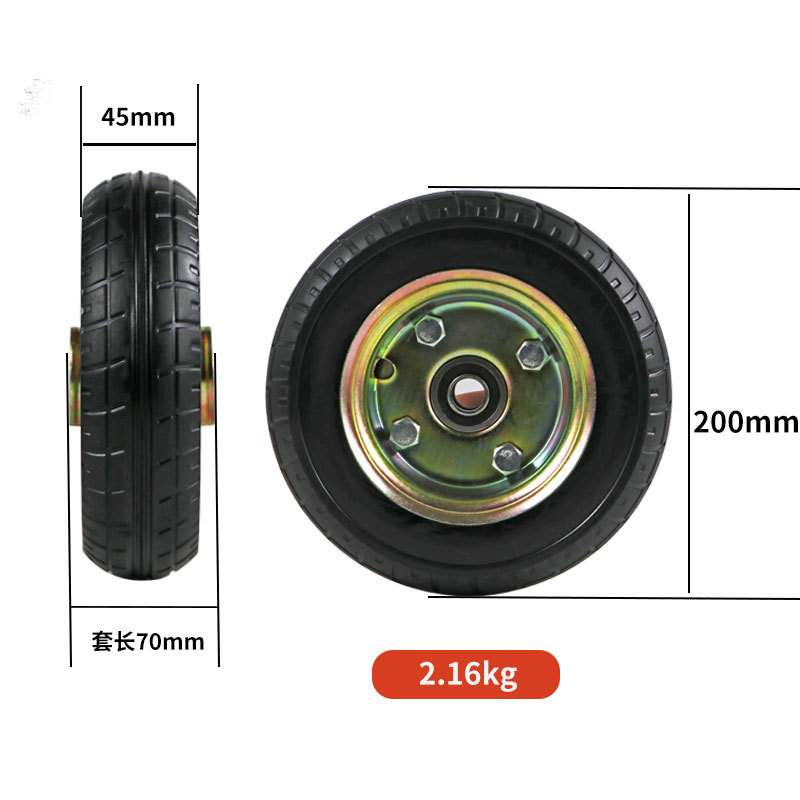 大进静音橡胶轮8寸2.50-4实心轮子手推车轮胎重型平板车工业脚轮