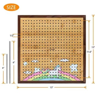 针织洞洞板竹木编织钩针毛线板便携木质方Y形定型工具板 折叠式