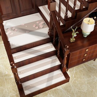 吸水橡胶中式楼梯踏步垫皮革可擦洗覆式旋转阶梯隔音室外脚踏垫