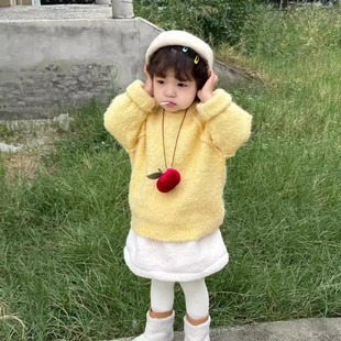 春秋攝影服裝 男女童糯嘰嘰保暖針織毛線上衣 兒童毛衣個性 韓國童裝