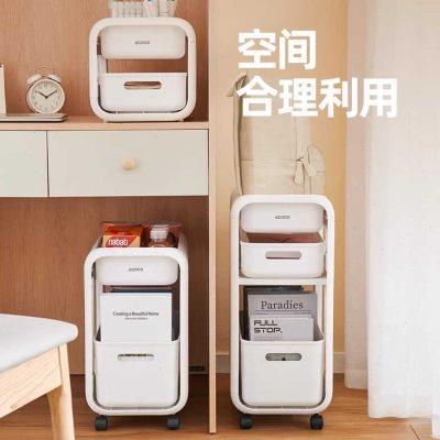 书包置物架可移动小推车书本收纳架家用多层桌下学生放包滑轮柜