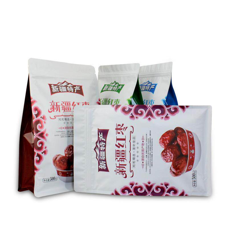 直销新款现货八边封新疆红枣和田大枣灰枣包装袋500克阿克苏枣自
